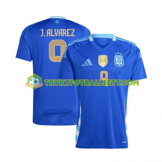 Herre Argentina drakt Julian Alvarez 9 Copa America Borte 2024 Korte Ermer