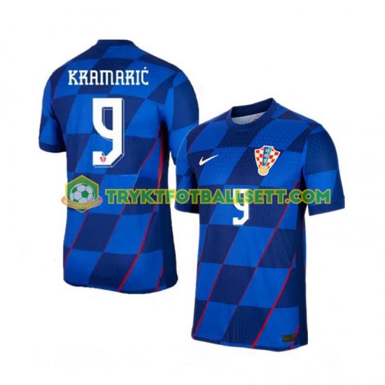 Herre Kroatia drakt Andrej Kramaric 9 Borte Euro 2024 Korte Ermer