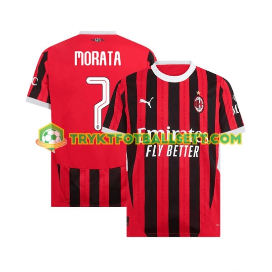 Herre AC Milan drakt UCL Font MORATA 7 Hjemme 2024-2025 Korte Ermer