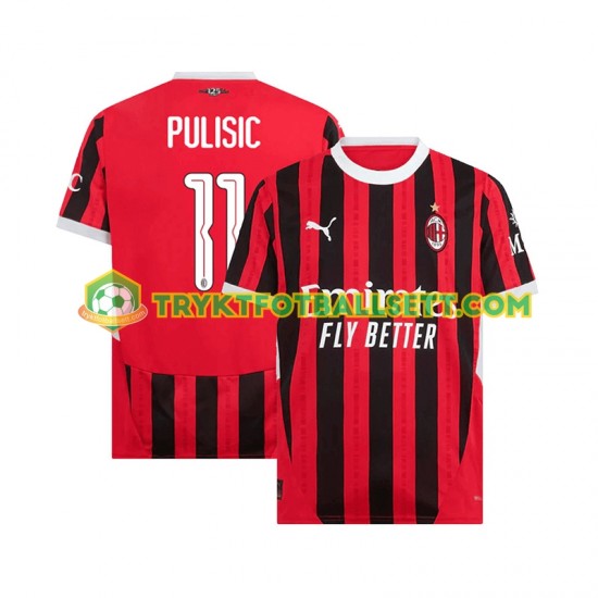 Herre AC Milan drakt UCL Font PULISIC 11 Hjemme 2024-2025 Korte Ermer