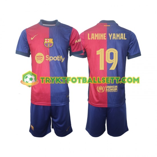 3-13 år Barn FC Barcelona drakt UCL Font Lamine Yamal 19 Hjemme 2024-2025 Korte Ermer