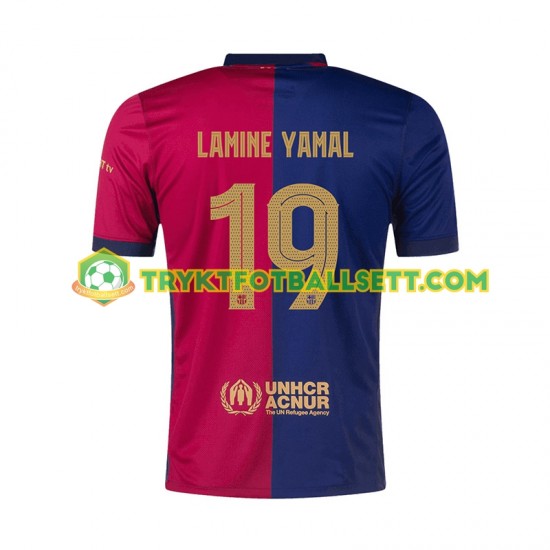 Herre FC Barcelona drakt UCL Font Lamine Yamal 19 Hjemme 2024-2025 Korte Ermer