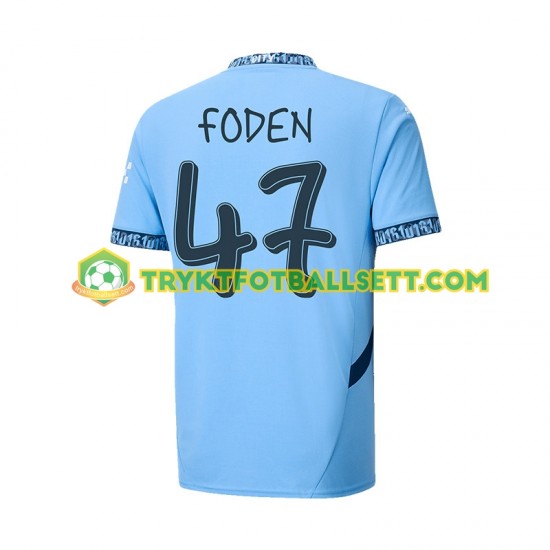 Herre Manchester City drakt UCL Font FODEN 47 Hjemme 2024-2025 Korte Ermer