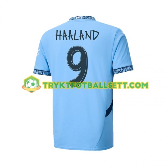 Herre Manchester City drakt UCL Font Haaland 9 Hjemme 2024-2025 Korte Ermer