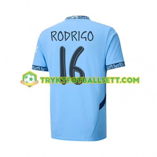 Herre Manchester City drakt UCL Font RODRIGO 16 Hjemme 2024-2025 Korte Ermer