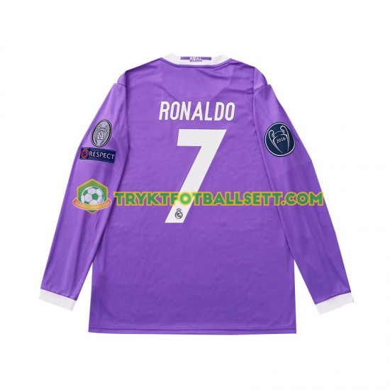 Herre Real Madrid drakt Cristiano Ronaldo 7 2016 Retro Borte Langermet