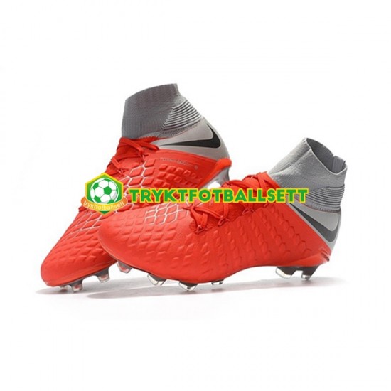 Nike Hypervenom Phantom 3 Elite DF FG Grå Rød Fotballsko