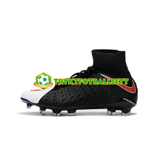 Nike Phantom Hypervenom 3 Elite DF FG Svart Rød Hvit Fotballsko