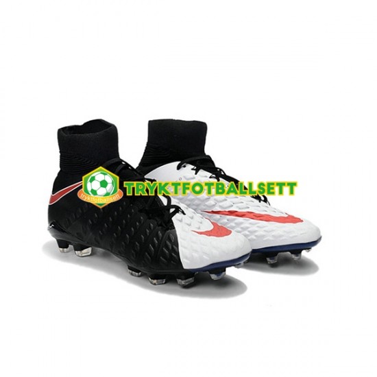 Nike Phantom Hypervenom 3 Elite DF FG Svart Rød Hvit Fotballsko