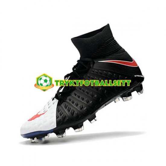 Nike Phantom Hypervenom 3 Elite DF FG Svart Rød Hvit Fotballsko