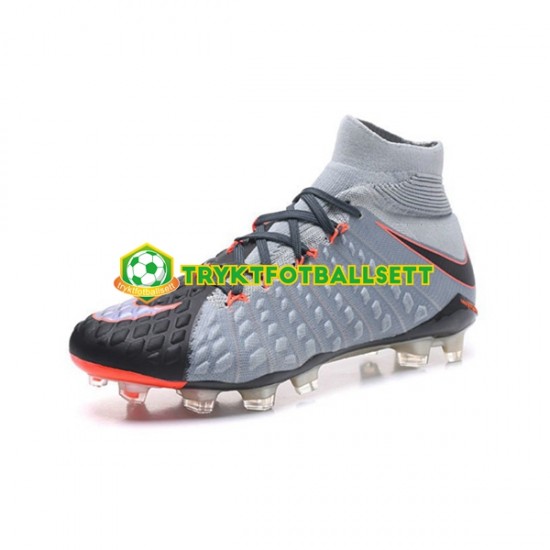 Nike Phantom Hypervenom III Elite DF FG Svart Grå Rød Fotballsko