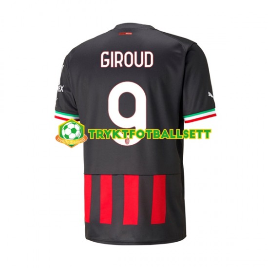 Herre AC Milan drakt Olivier Giroud 9 Hjemme 2022-23 Korte Ermer