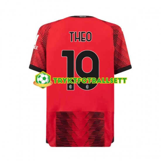 Herre AC Milan drakt Theo Hernandez 19 Hjemme 2023-2024 Korte Ermer