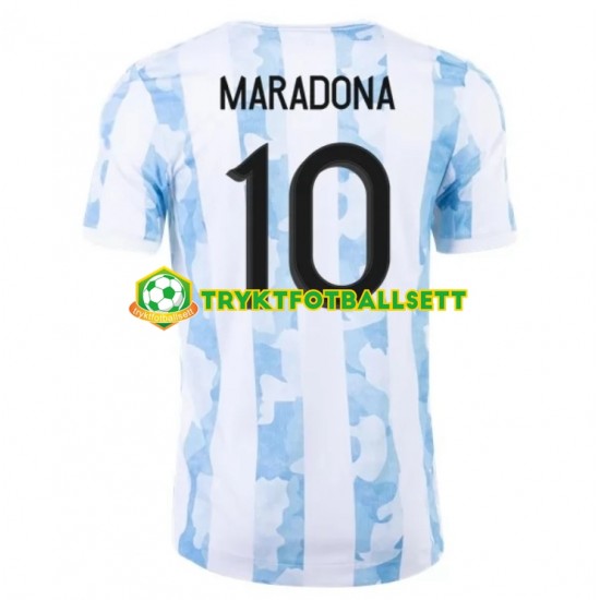 Herre Argentina drakt Maradona 10 2021 Hjemme Korte Ermer