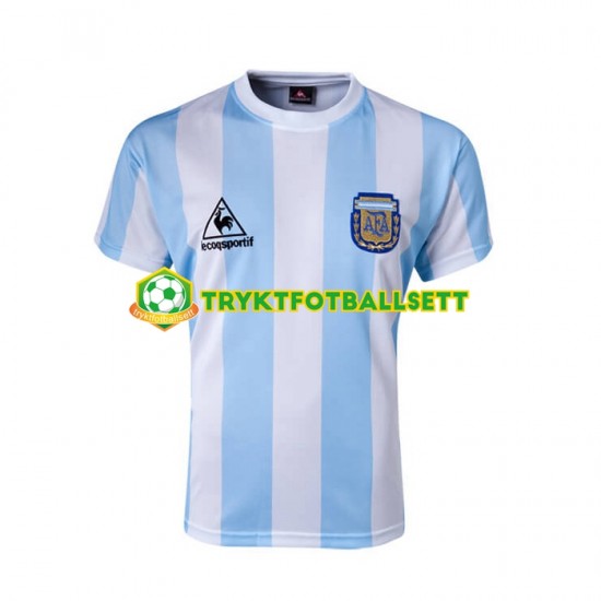 Herre Argentina drakt 1986 Retro Hjemme Korte Ermer