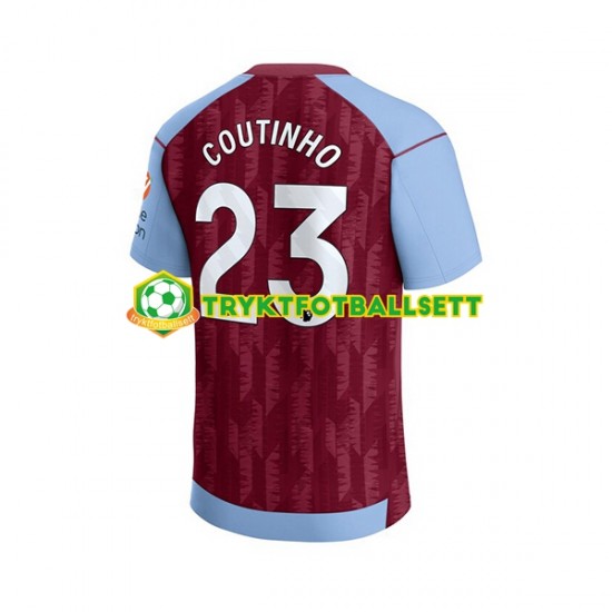 Herre Aston Villa drakt Philippe Coutinho 23 Hjemme 2023-2024 Korte Ermer