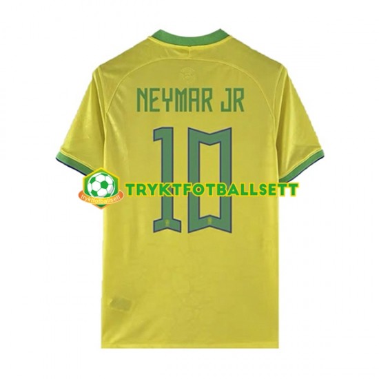 Herre Brasil drakt Neymar JR 10 Hjemme VM 2022 Korte Ermer