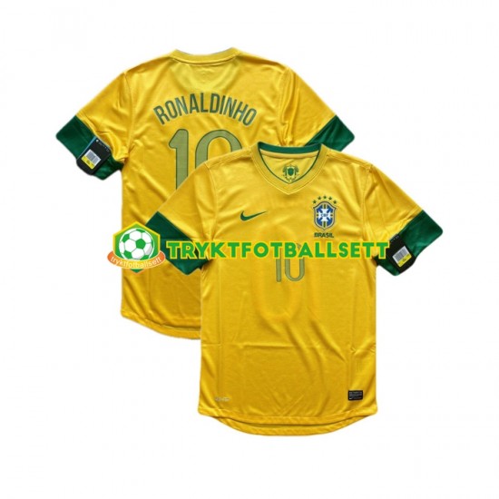 Herre Brasil drakt RONALDINHO 10 2012 Retro Hjemme Korte Ermer