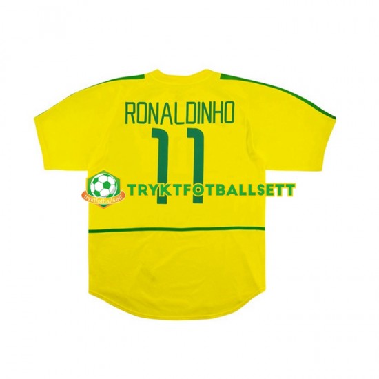 Herre Brasil drakt RONALDINHO 11 2002 Retro Hjemme Korte Ermer