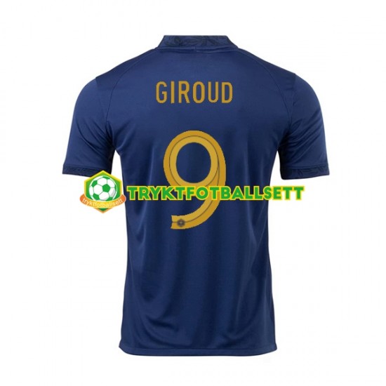 Herre Frankrike drakt Olivier Giroud 9 Hjemme VM 2022 Korte Ermer