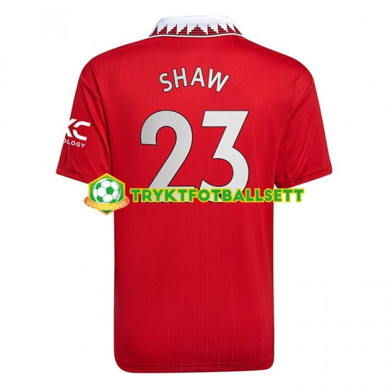 Herre Manchester Utd drakt Luke Shaw 23 Hjemme 2022-23 Korte Ermer