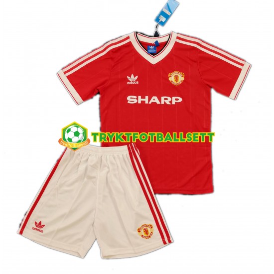 3-13 år Barn Manchester Utd drakt 1984 Retro Hjemme Korte Ermer