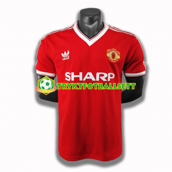 Herre Manchester Utd drakt 1983 Retro Hjemme Korte Ermer