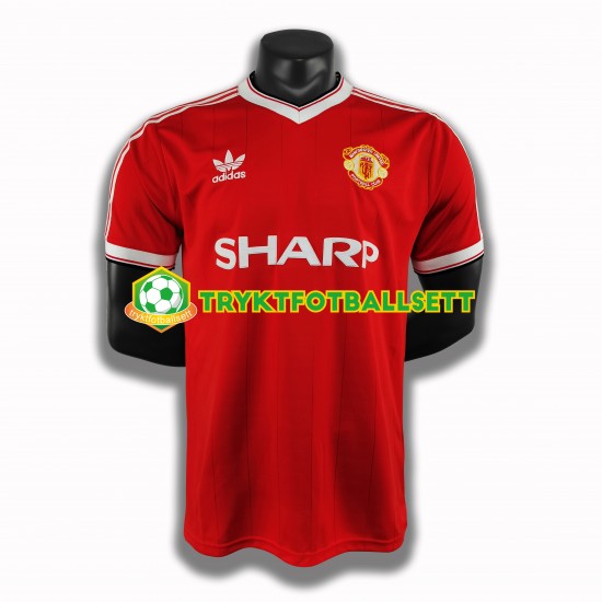 Herre Manchester Utd drakt 1984 Retro Hjemme Korte Ermer