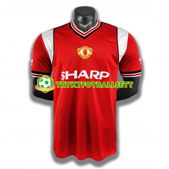 Herre Manchester Utd drakt 1985 Retro Hjemme Korte Ermer