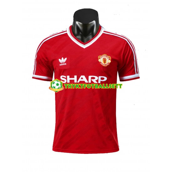 Herre Manchester Utd drakt 1986 Retro Hjemme Korte Ermer