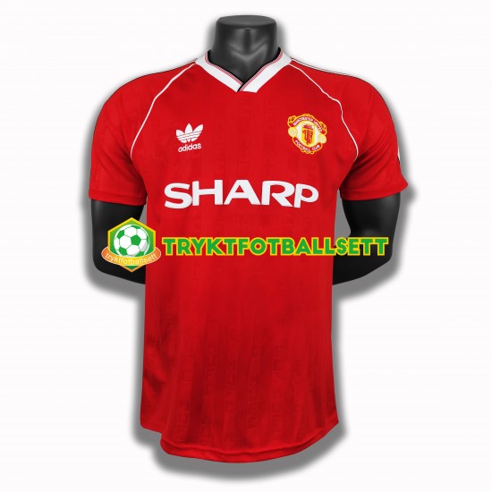 Herre Manchester Utd drakt 1988 Retro Hjemme Korte Ermer