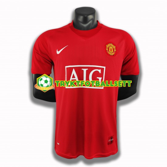 Herre Manchester Utd drakt 2007- Retro Hjemme 2008 Korte Ermer