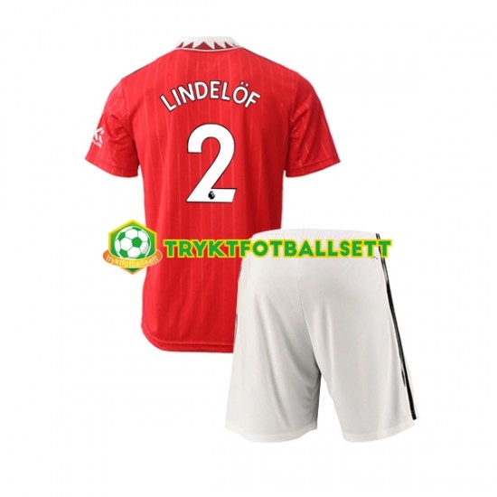 3-13 år Barn Manchester Utd drakt Victor Lindelof 2 Hjemme 2022-23 Korte Ermer