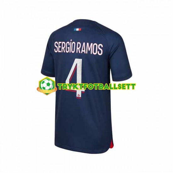 Herre Paris Saint-Germain drakt Sergio Ramos 4 Hjemme 2023-2024 Korte Ermer