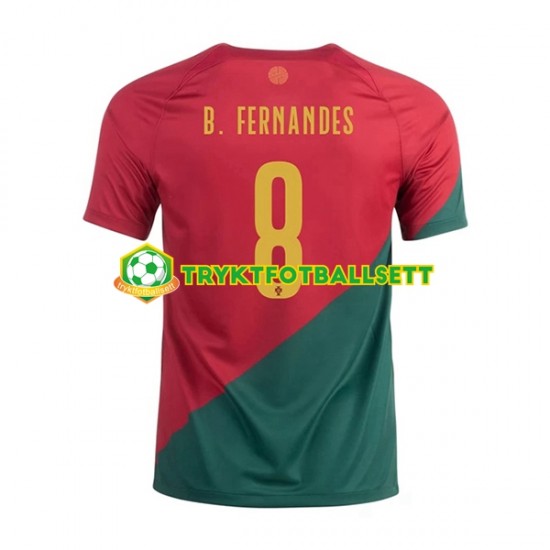 Herre Portugal drakt B.Fernandes 8 Hjemme VM 2022 Korte Ermer