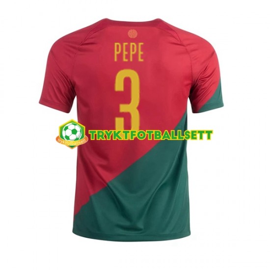 Herre Portugal drakt PEPE 3 Hjemme VM 2022 Korte Ermer