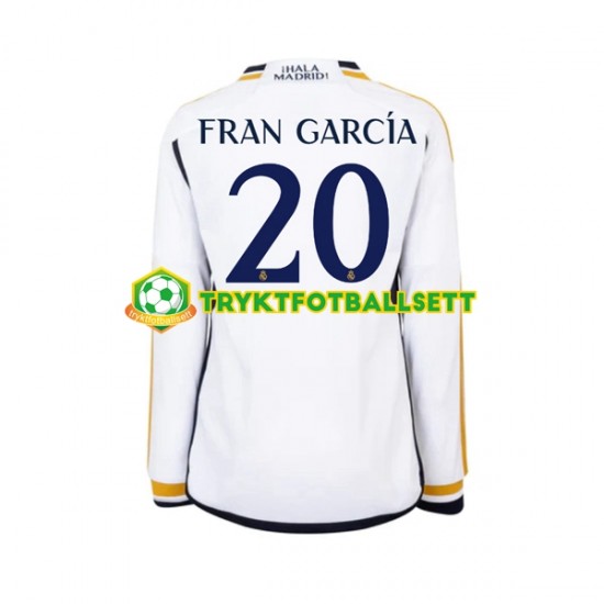 Herre Real Madrid drakt Fran Garcia 20 Hjemme 2023-2024 Langermet