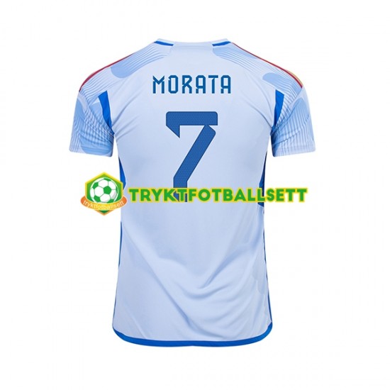 Herre Spania drakt MORATA 7 Borte VM 2022 Korte Ermer