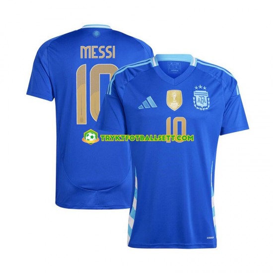 Herre Argentina drakt Lionel Messi 10 Copa America Borte 2024 Blå Korte Ermer