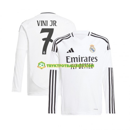 Herre Real Madrid drakt Vinicius Junior 7 Hjemme 2024-2025 Hvit Langermet