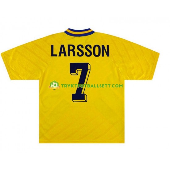 Herre Sverige drakt Henrik Larsson 7 Retro Hjemme 1994 Korte Ermer