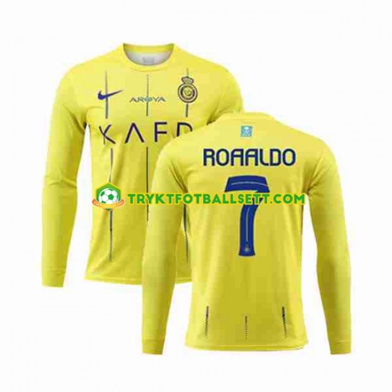 Herre Al-Nassr drakt Ronaldo 7 Hjemme 2023-2024 Langermet