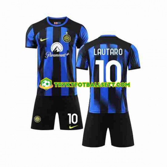 3-13 år Barn Inter Milan drakt Lautaro Martinez 10 Hjemme 2023-2024 Korte Ermer