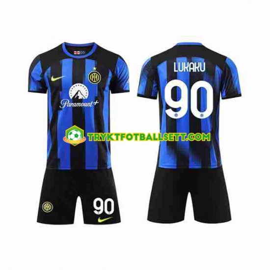 3-13 år Barn Inter Milan drakt Lukaku 90 Hjemme 2023-2024 Korte Ermer