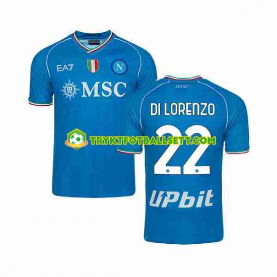 Herre Napoli drakt DI LORENZO 22 Hjemme 2023-2024 Korte Ermer