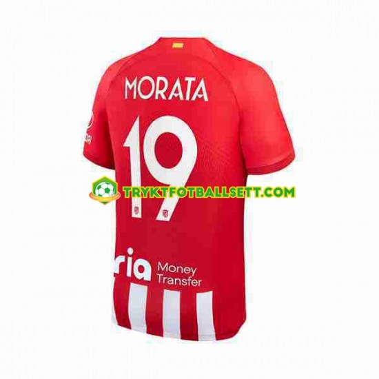 Herre Atlético Madrid drakt Alvaro Morata 19 Hjemme 2023-2024 Korte Ermer