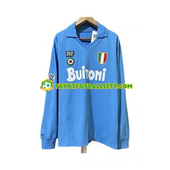 Herre Napoli drakt 1987 1988 Retro Hjemme Langermet