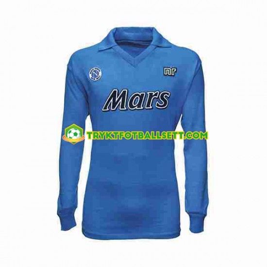 Herre Napoli drakt 1989 Retro Hjemme 1990 Langermet