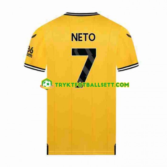 Herre Wolverhampton Wanderers drakt NETO 7 Hjemme 2023-2024 Korte Ermer